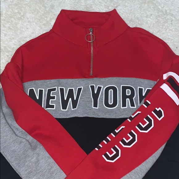 quarter zip cropped sweater - Picture 1 of 3